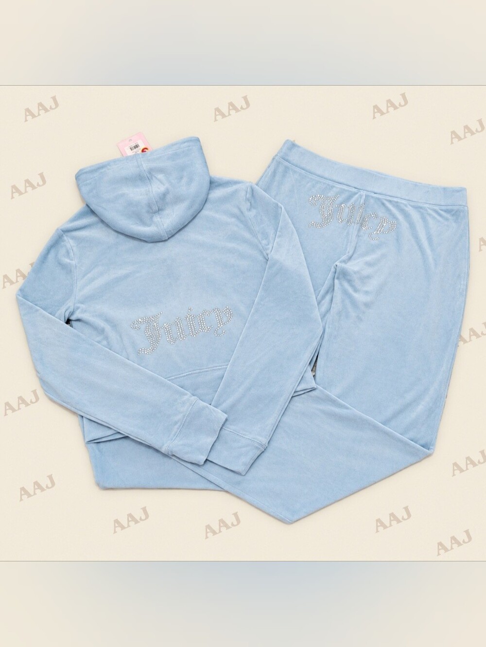 Juicy Couture Frosted Velour Zip Hoodie & Pants Set - M
